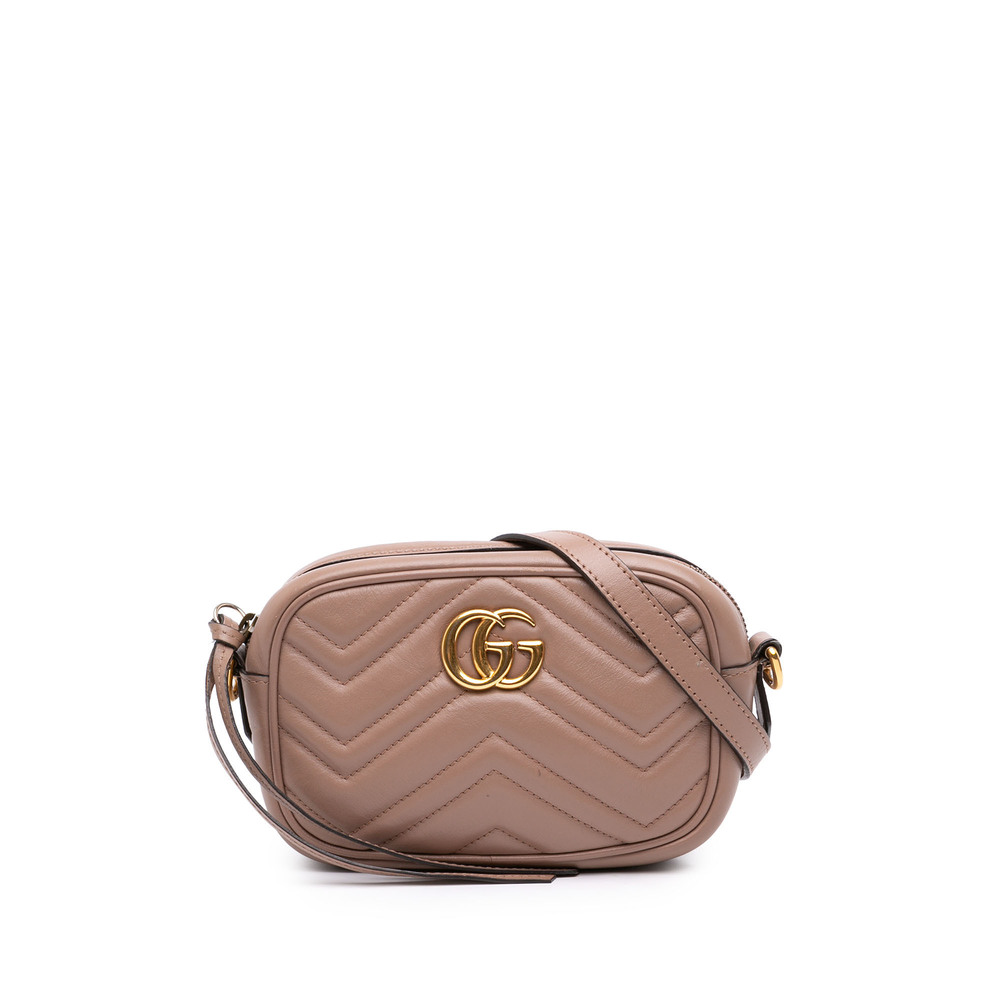 Pre-Loved Gucci Mini GG Marmont Matelasse Calfskin Crossbody
